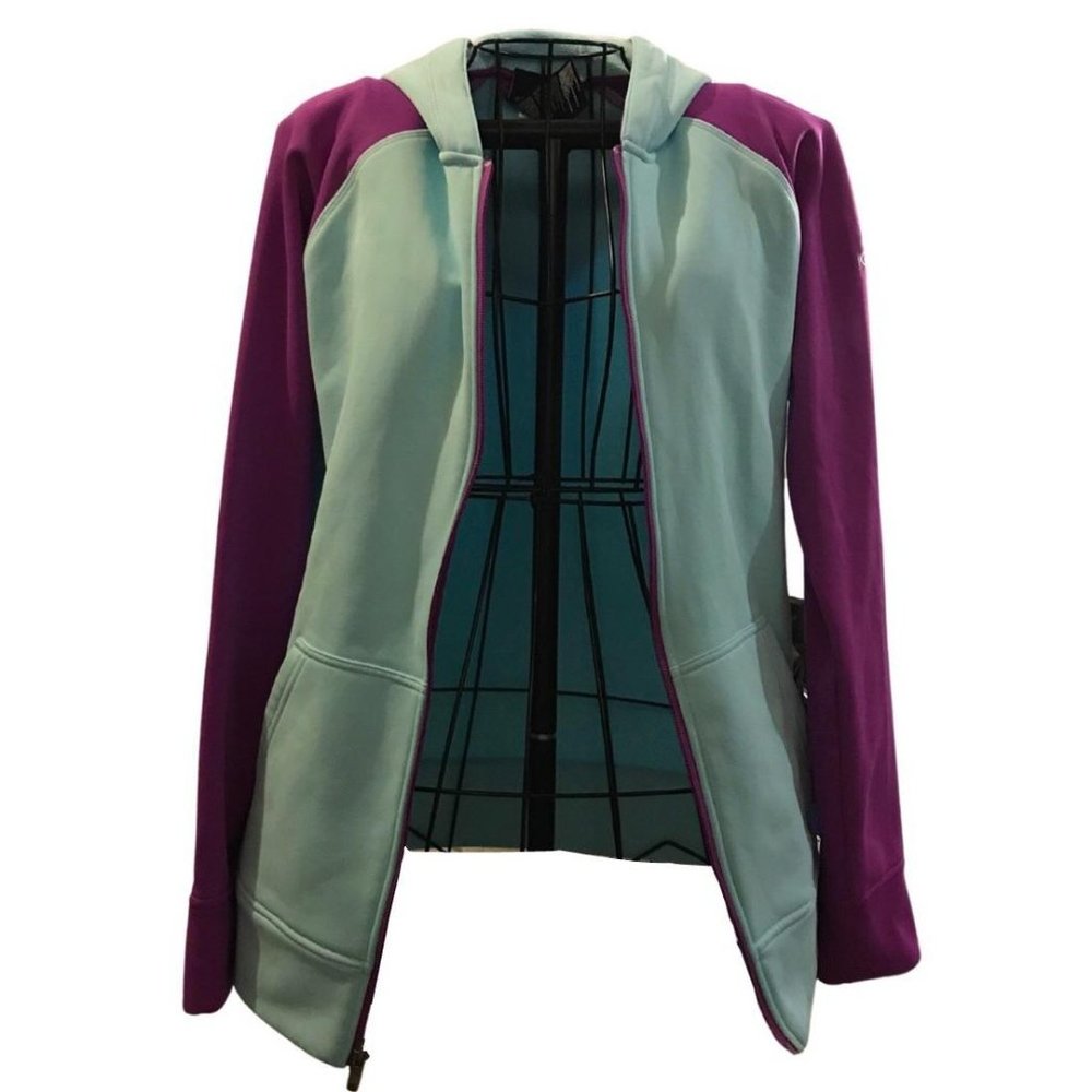 Adidas Blue and Purple Zip-Up Girls Hoodie